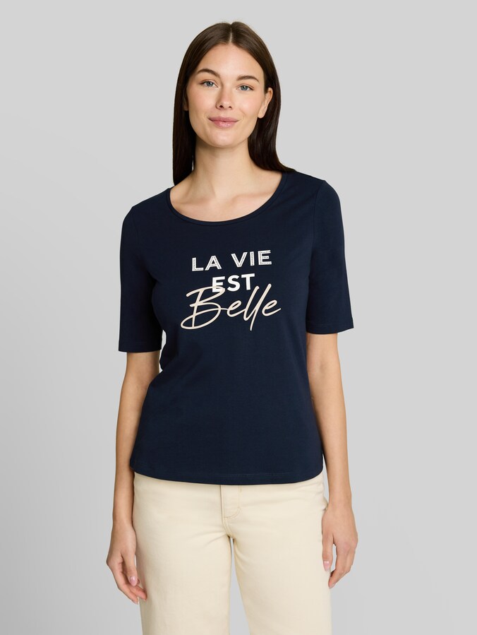 Slim fit T-shirt met print door Women, sky captain blue