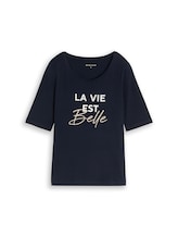 Ausgewählt, Slim Fit T-Shirt mit Print von Tom Tailor, blau