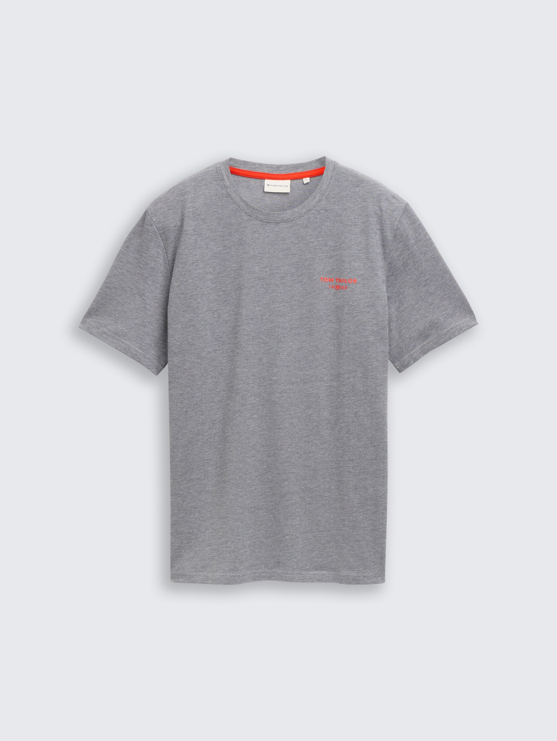 Piqué T-shirt in gemêleerde look - sky captain blue - Product vooraanzicht