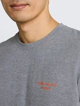 Piqué T-shirt in gemêleerde look - sky captain blue - Detailaanzicht model