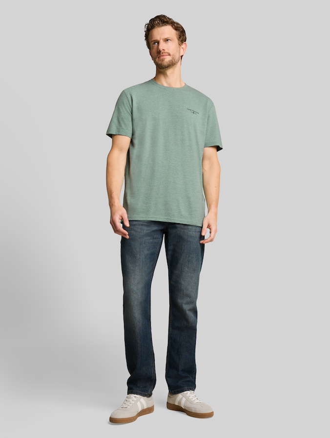 Piqué T-Shirt in Melange-Optik von Men, Garden Green