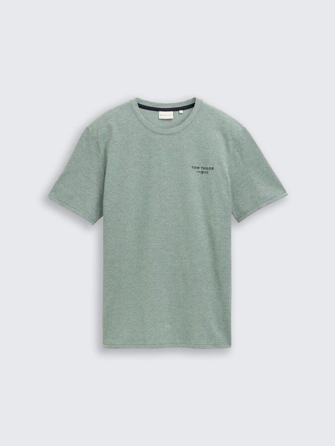Piqué T-Shirt in Melange-Optik von Men, Garden Green