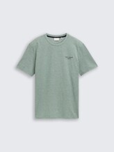 Piqué T-shirt in gemêleerde look - Garden Green - Product vooraanzicht