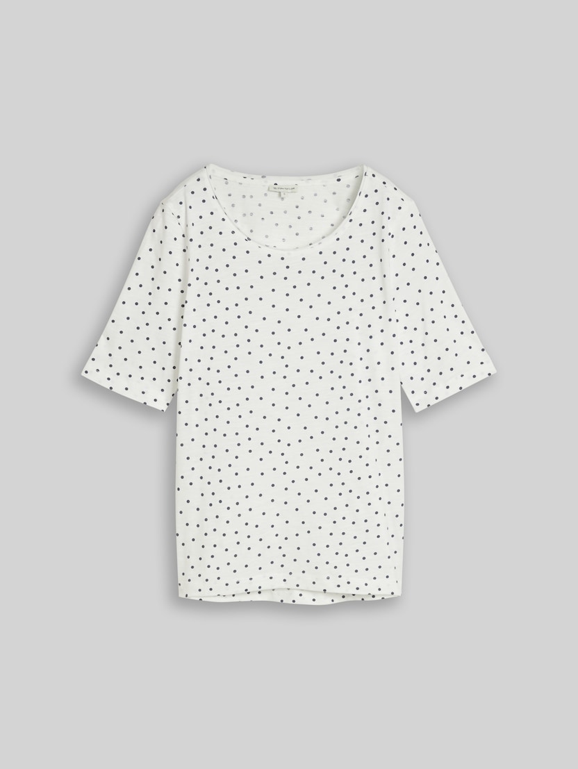 T-shirt met stippenpatroon door Women, white small dot design