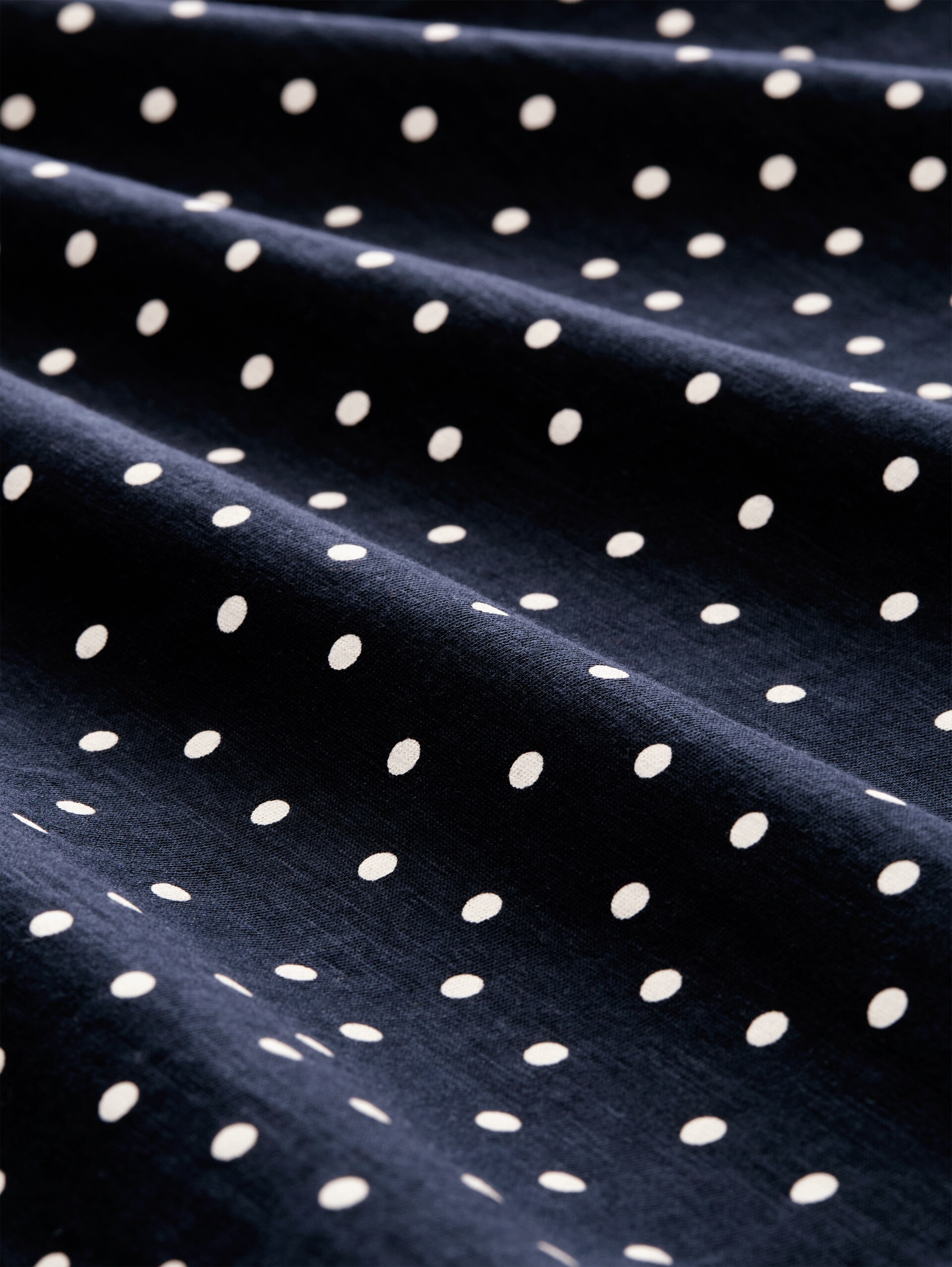 Polka dot T-shirt - navy white small dot design - Material view