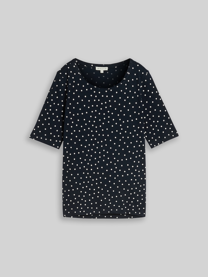 T-Shirt mit Punktemuster von Women, navy white small dot design