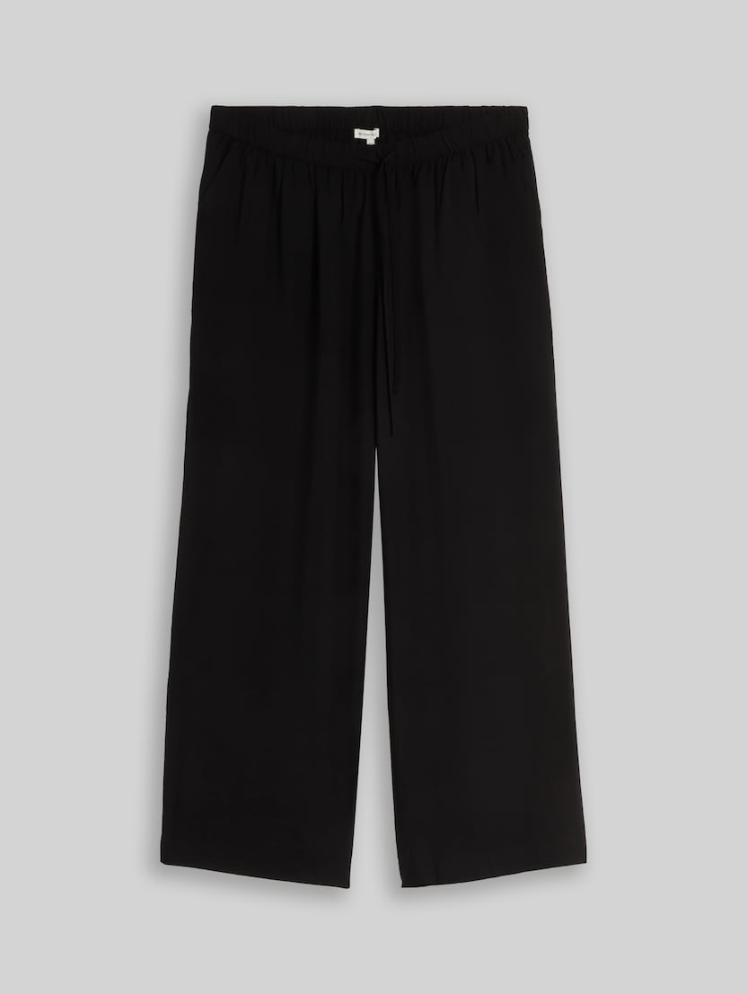 Plus Size - Loose Wide Hose mit Kordelzug von Women Plus Size, deep black