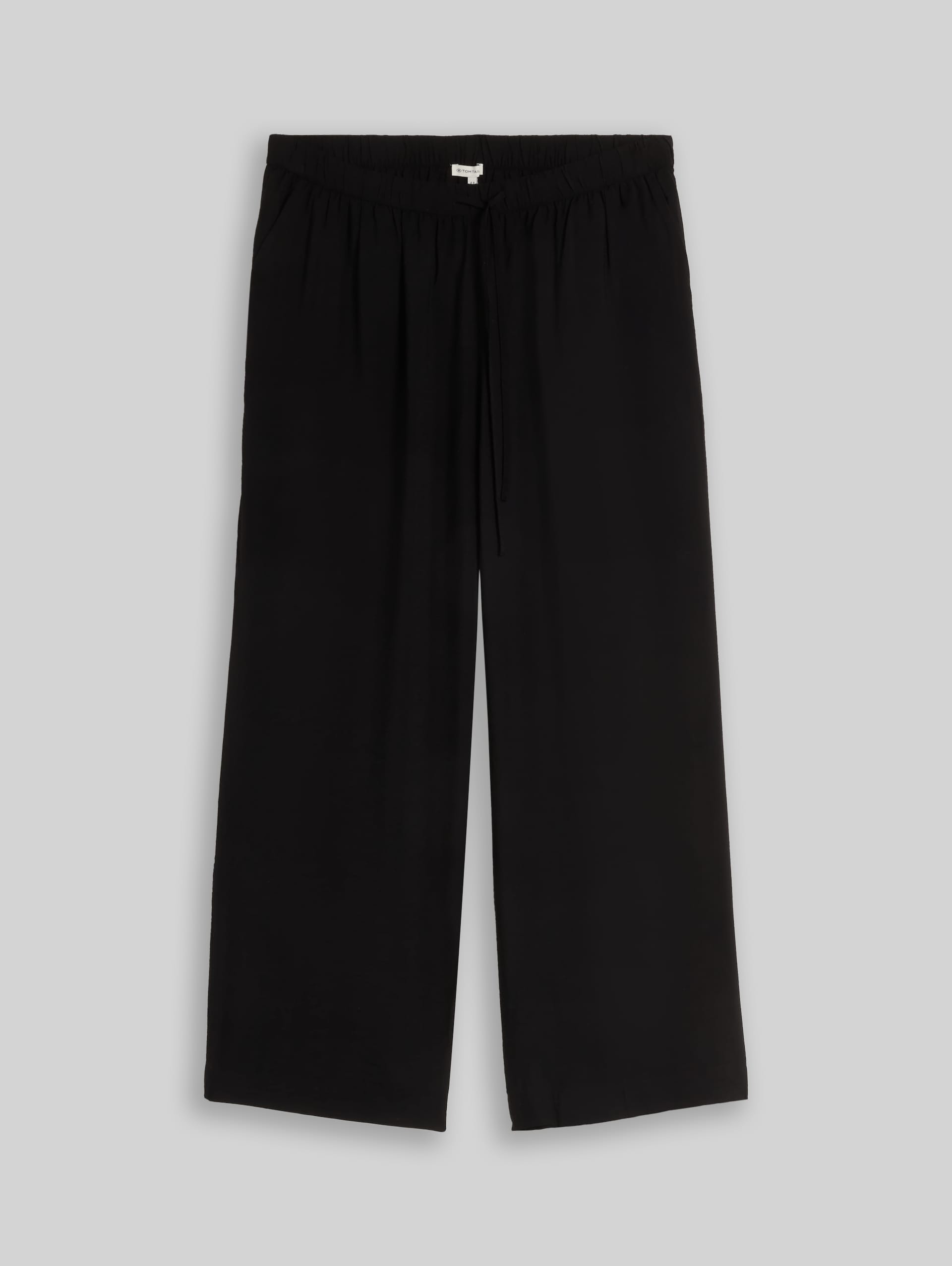 Plus Size - Pantalon ample et large avec cordon de serrage - deep black - Vue de face du produit