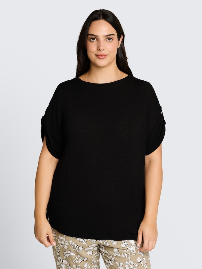Plus Size - T-Shirt mit Turn-Up-Funktion von Women Plus Size, deep black