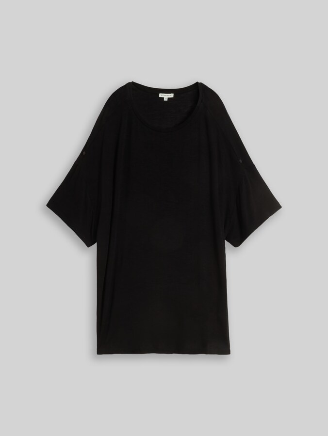 Plus Size - T-shirt à ourlets retroussables par Women Plus Size, deep black