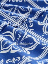 Plus Size - Chemisier ample avec une part de lin - blue flower tile design - Vue de la matière