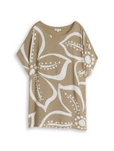 Geselecteerd, Plus Size - T-shirt van gemengde materialen door Tom Tailor, groen