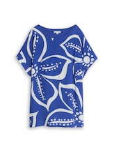 Niet geselecteerd, Plus Size - T-shirt van gemengde materialen door Tom Tailor, blauw