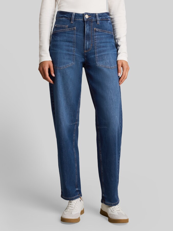 TTCELIA BARREL Jeans mit aufgesetzten Taschen von Women, Used Mid Stone Blue Denim