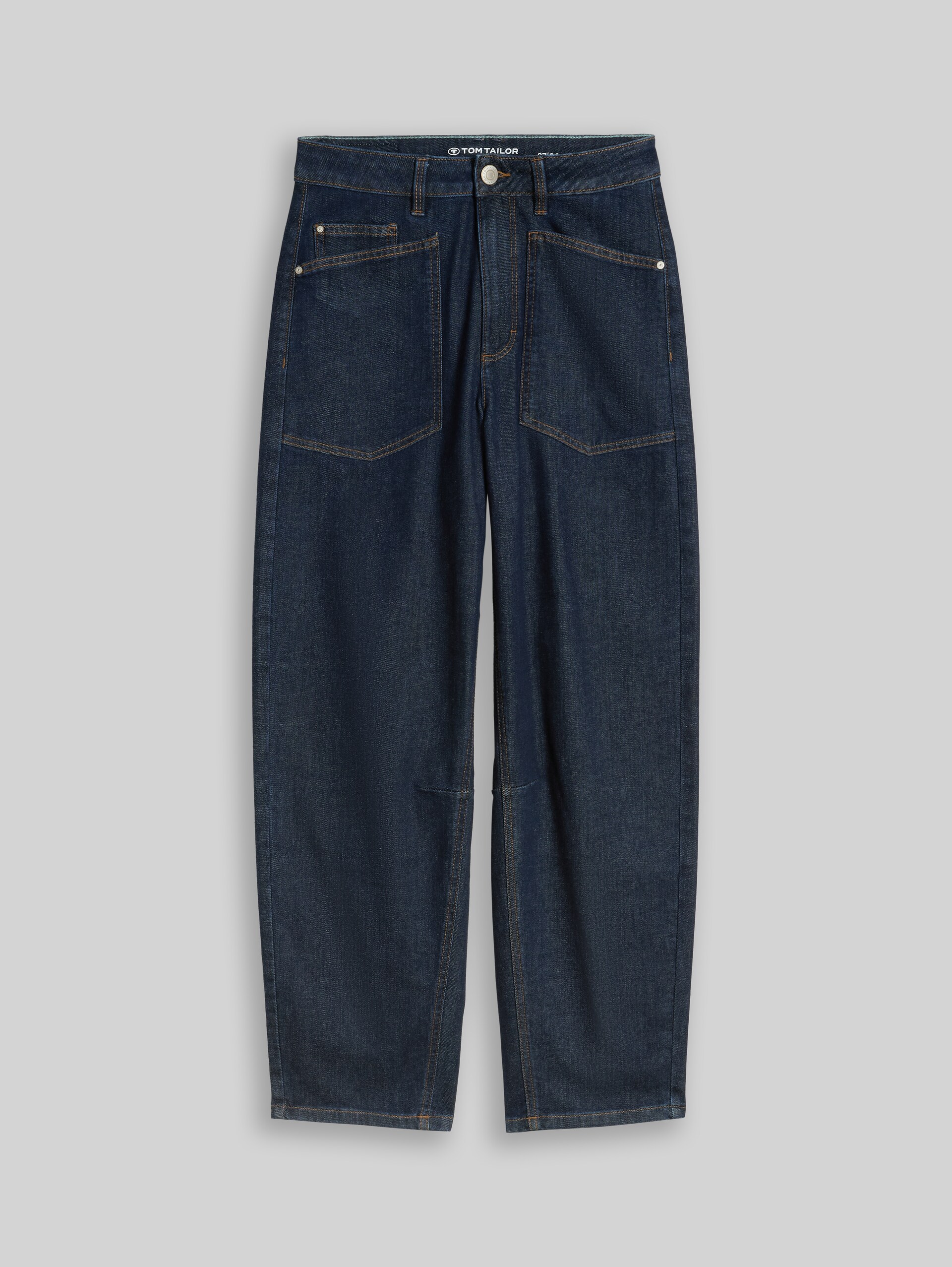 TTCELIA BARREL jeans with patch pockets - Rinsed Blue Denim - Front product view
