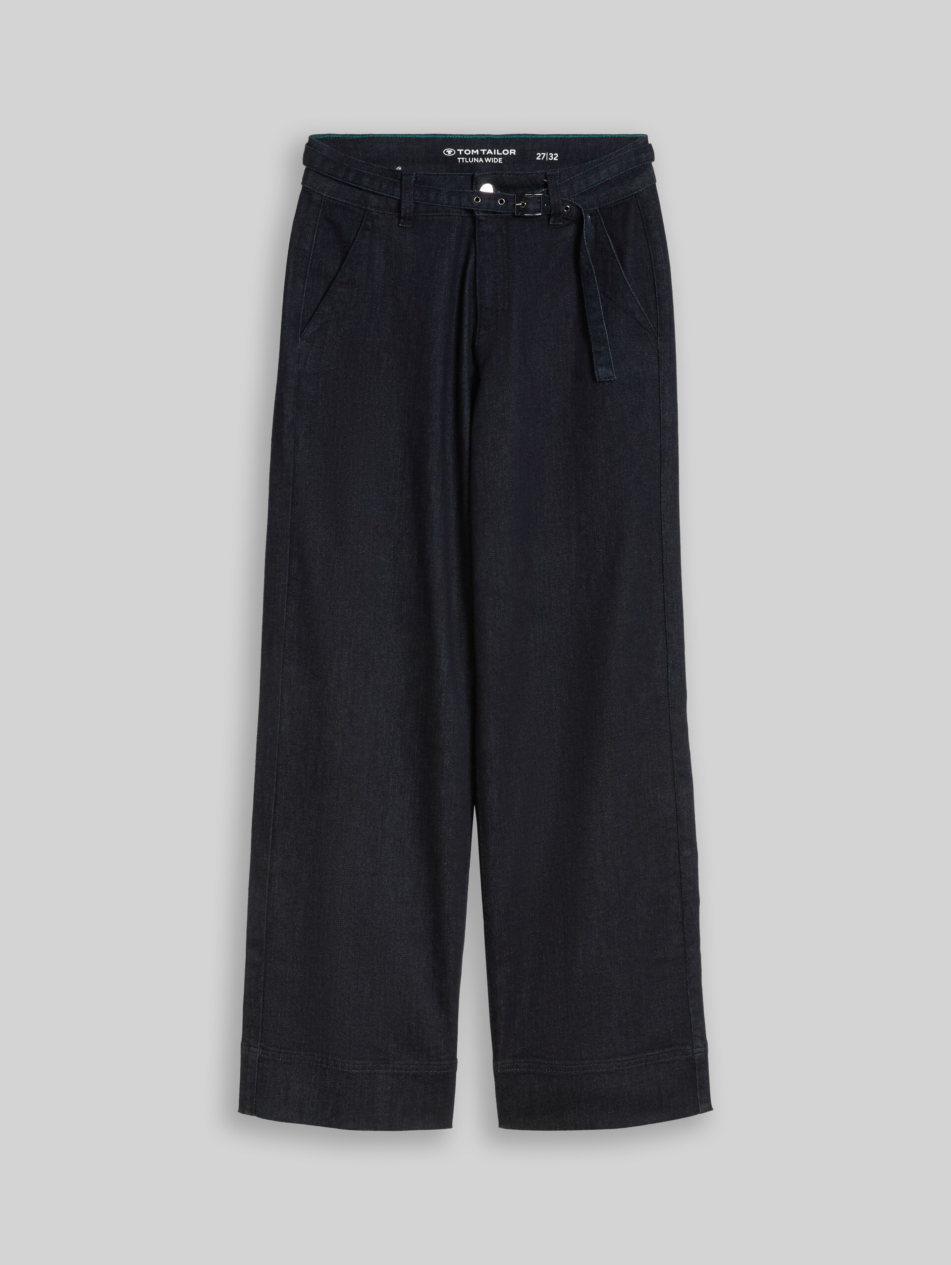 TTLUNA WIDE Jeans mit Gürtel - Clean Rinsed Blue Denim - Vorder-Produkt-Ansicht