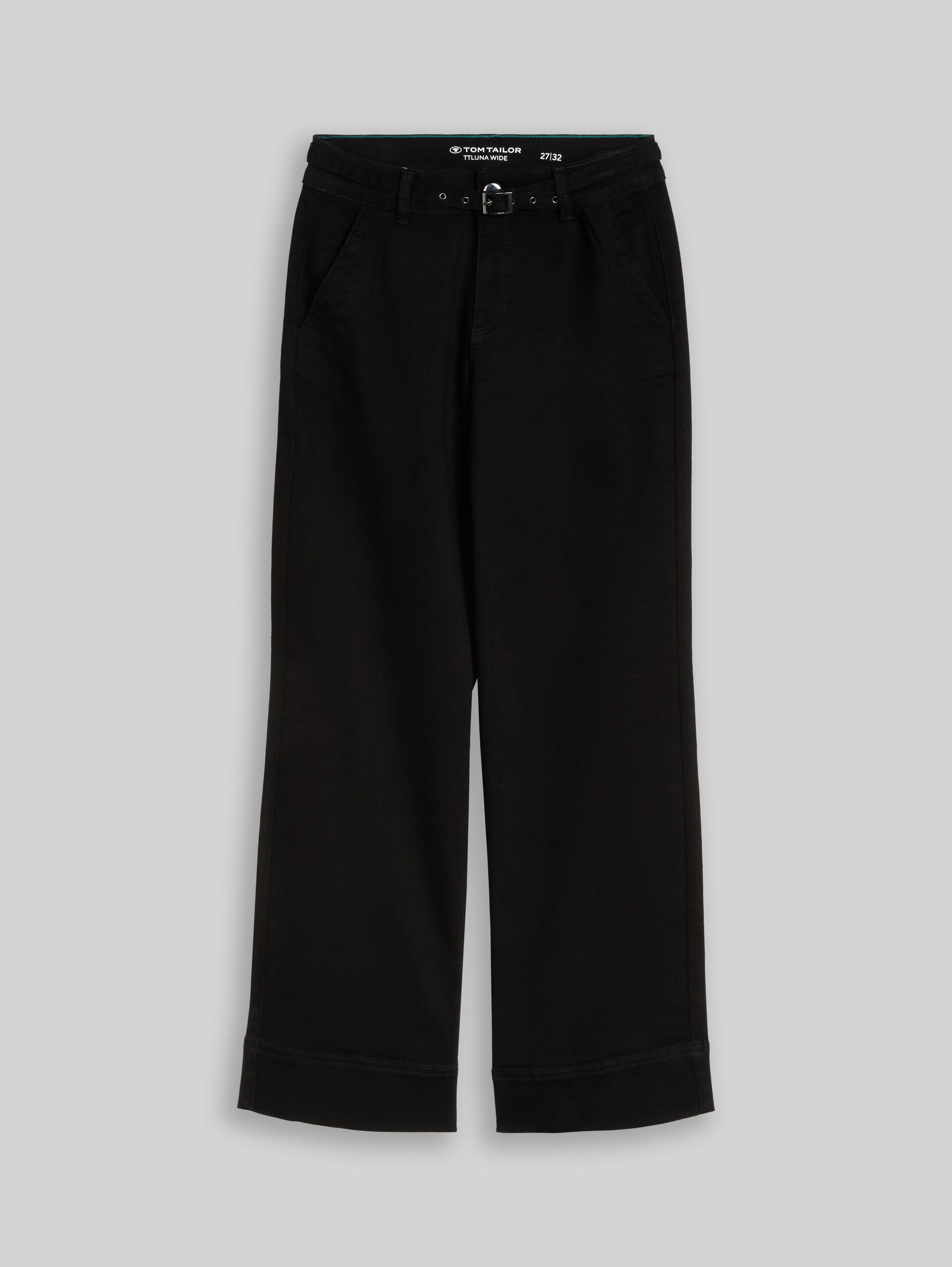 TTLUNA WIDE Jeans mit Gürtel - black denim - Vorder-Produkt-Ansicht