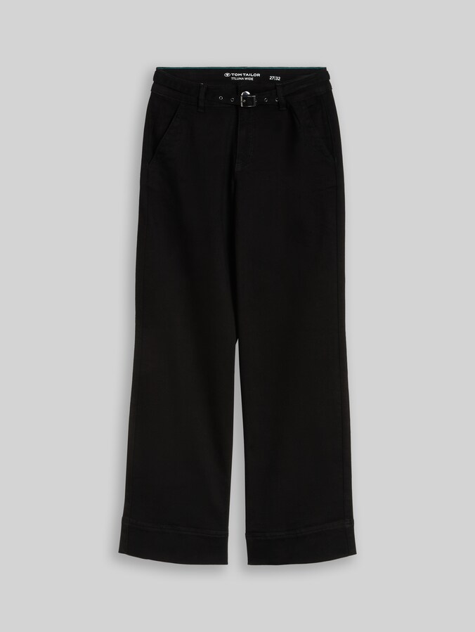 TTLUNA WIDE-jeans met riem door Women, black denim