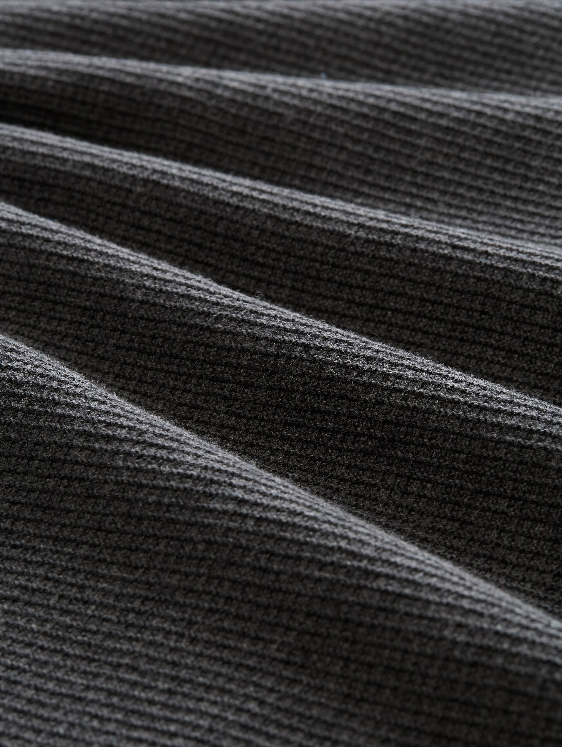Strickpullover aus Baumwolle - Black Grey Melange - Material-Ansicht