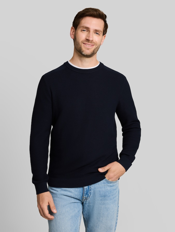 Strickpullover aus Baumwolle von Men, sky captain blue