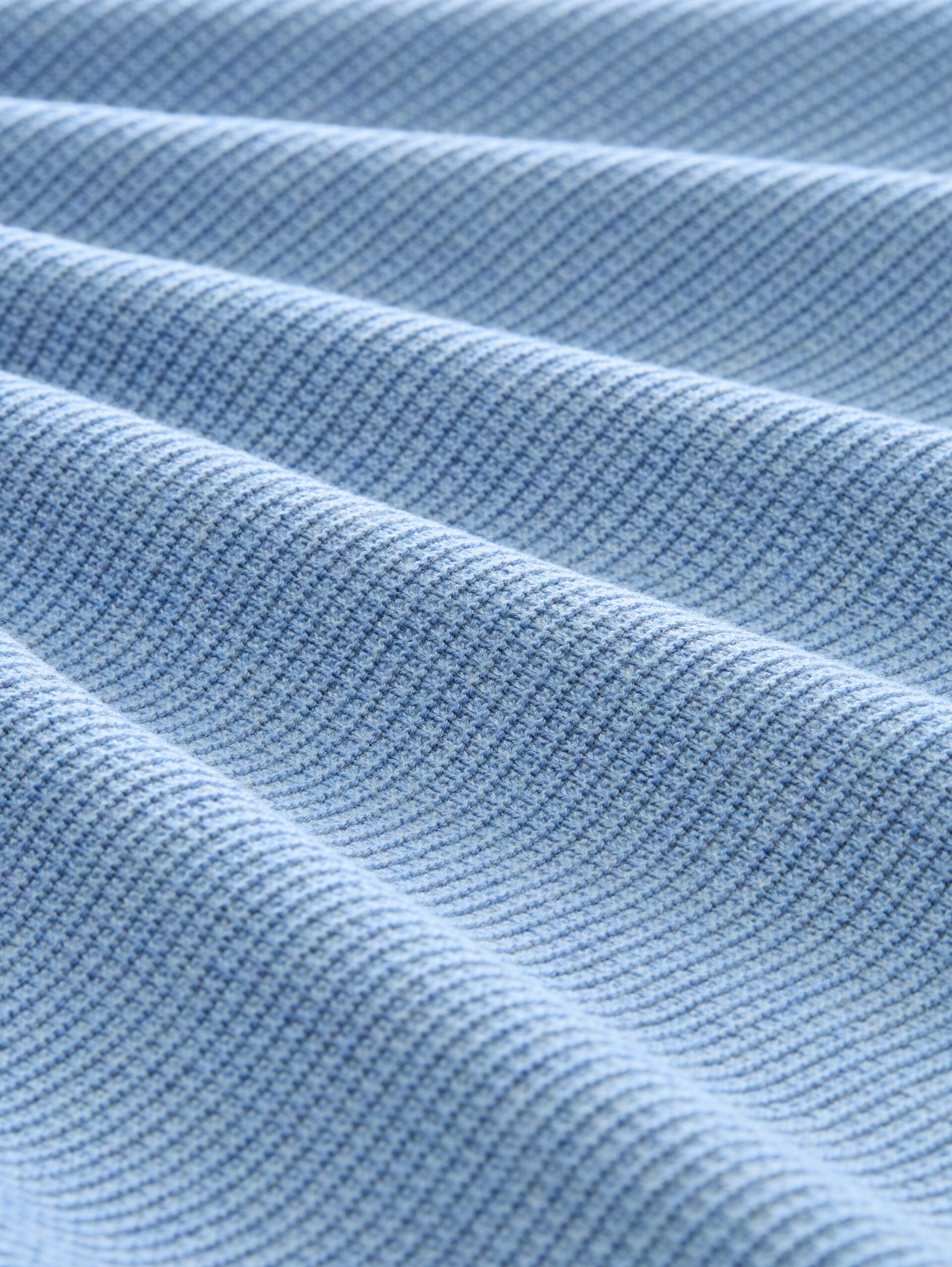 Strickpullover aus Baumwolle - Pale Blue Mélange - Material-Ansicht