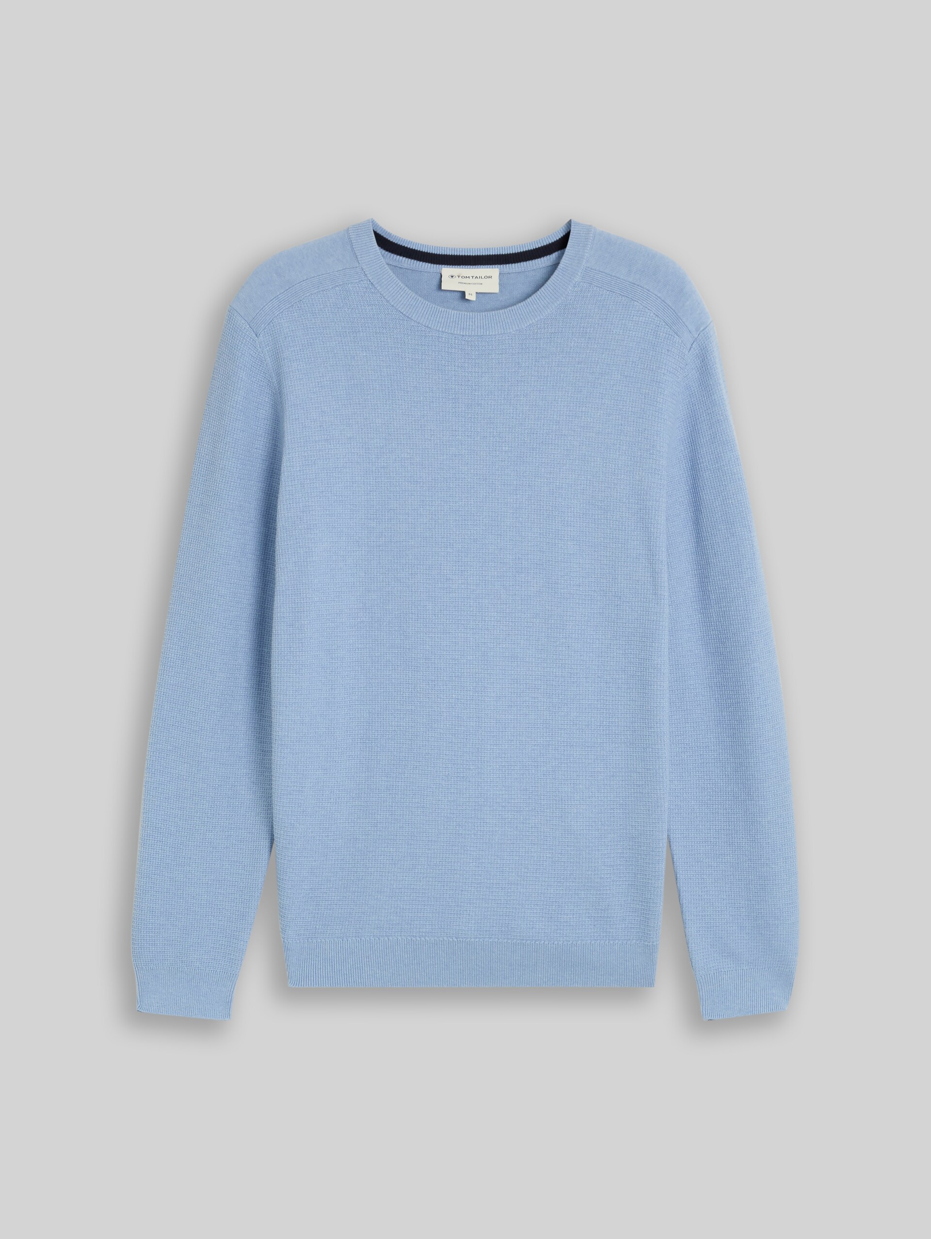 Strickpullover aus Baumwolle - Pale Blue Mélange