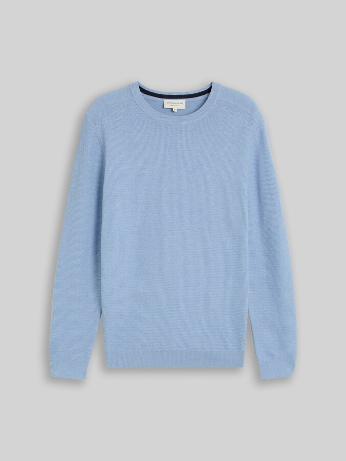 Strickpullover aus Baumwolle von Men, Pale Blue Mélange