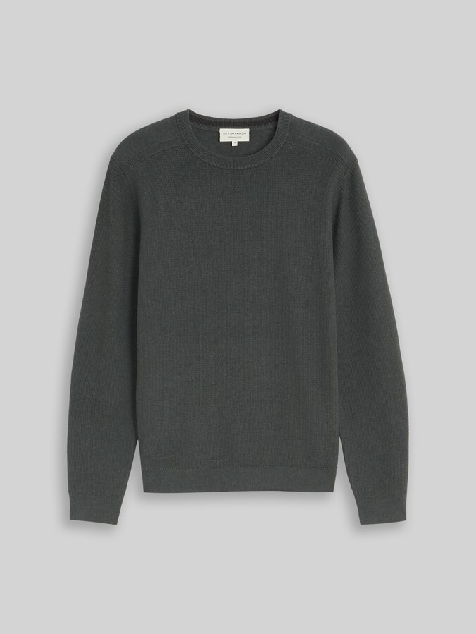 Strickpullover aus Baumwolle von Men, darkest olive melange