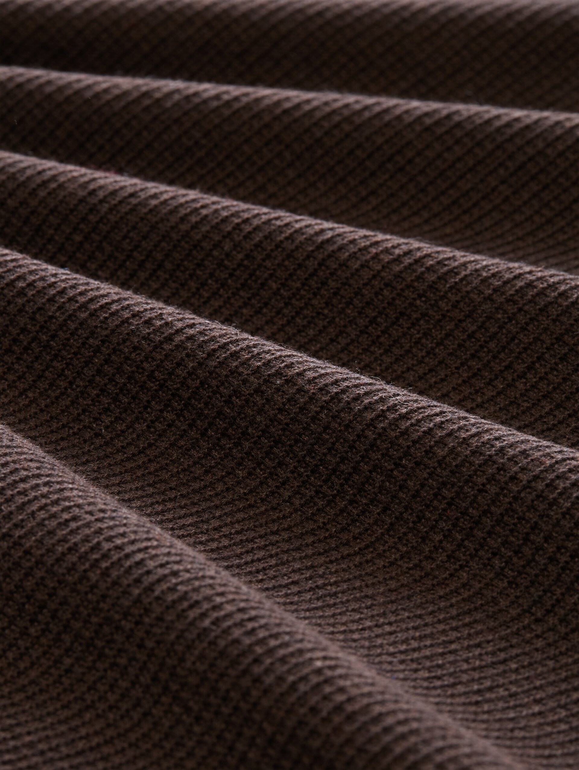 Strickpullover aus Baumwolle - dark chocolate brown melange - Material-Ansicht