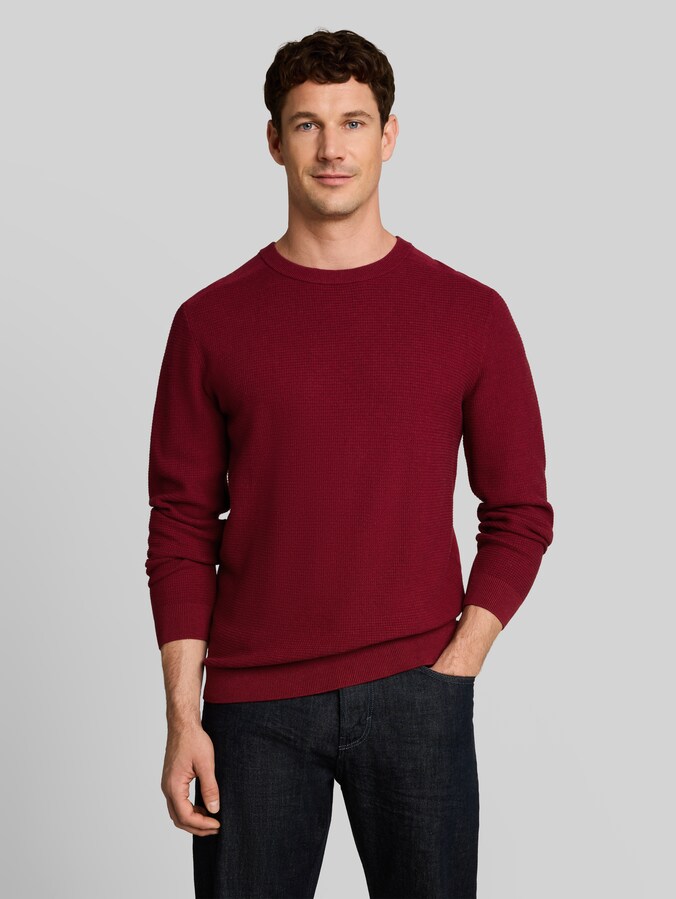 Strickpullover aus Baumwolle von Men, carlet red melange