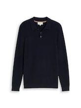 Niet geselecteerd, Gebreide trui met polokraag door Tom Tailor, blauw