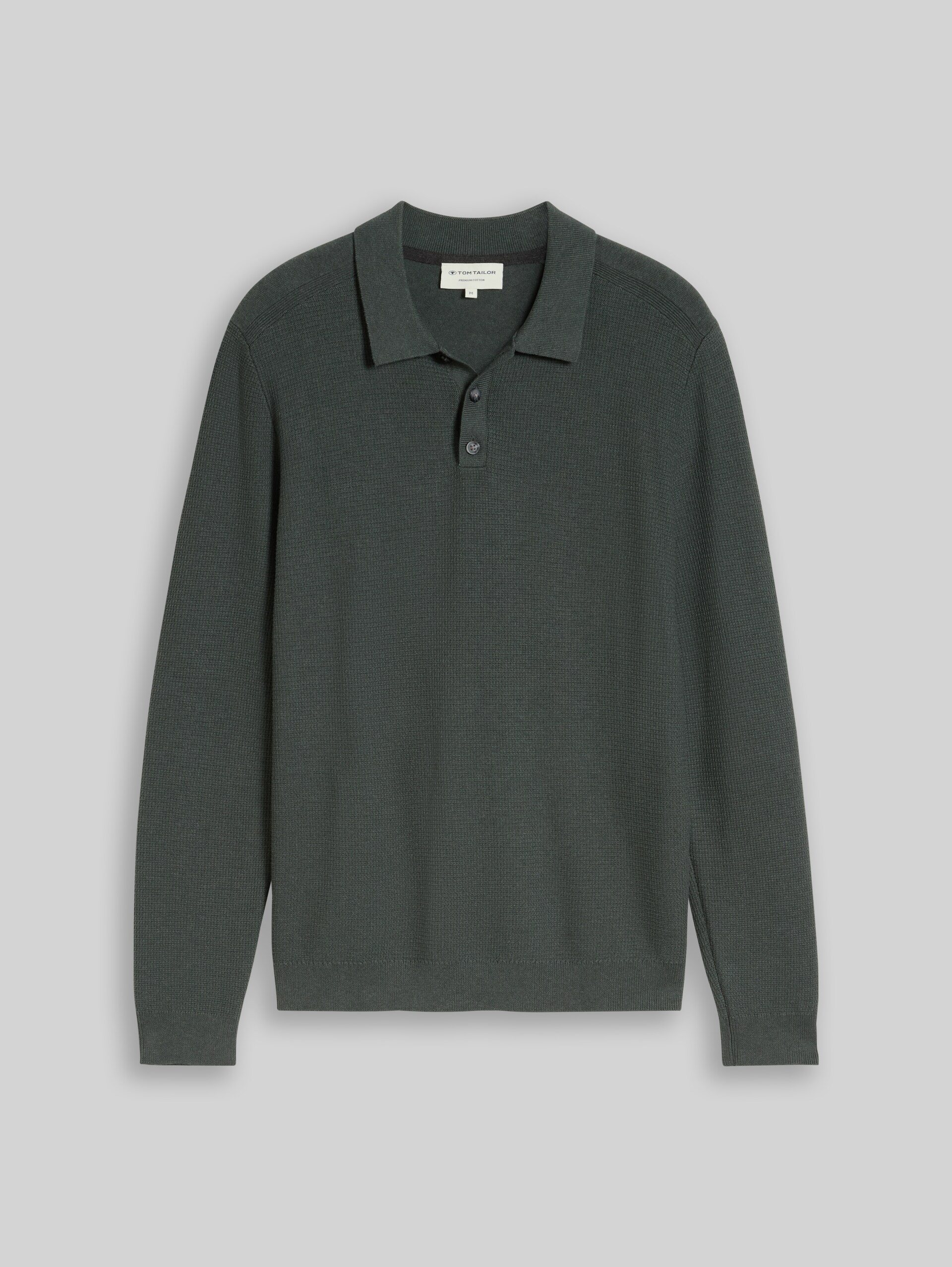 Gebreide trui met polokraag - darkest olive melange