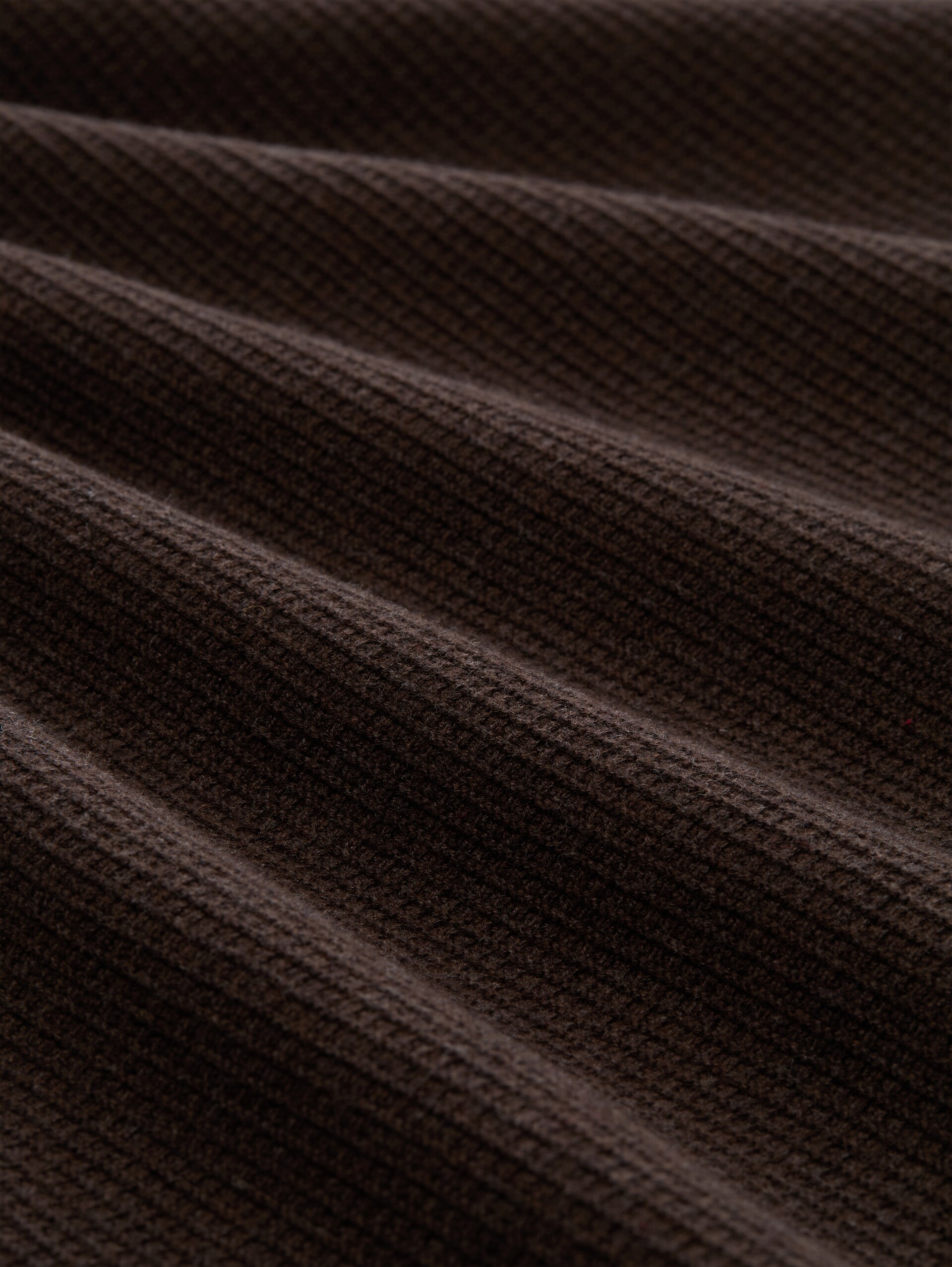 Gebreide trui met polokraag - dark chocolate brown melange - Materiaalweergave