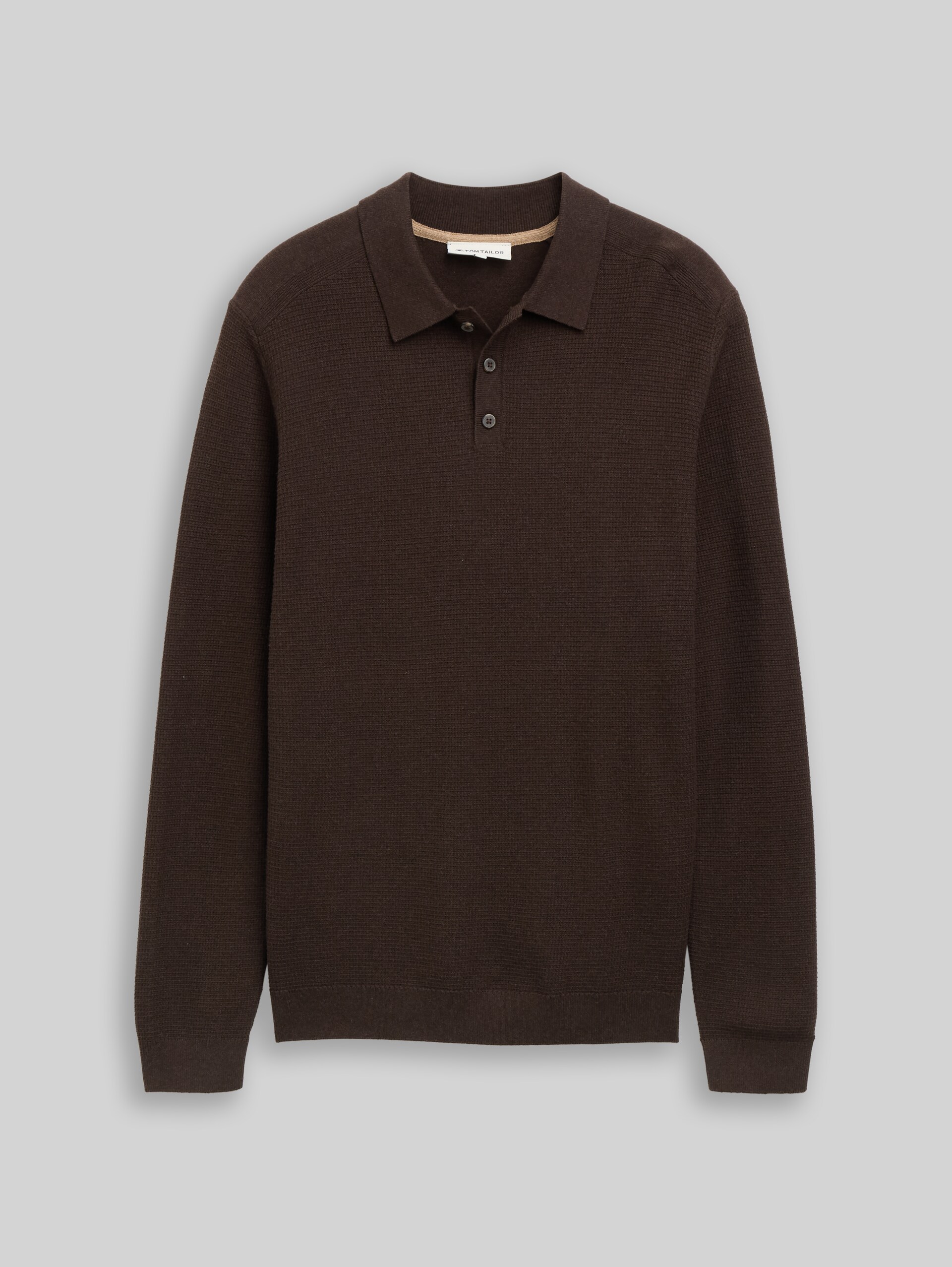 Gebreide trui met polokraag - dark chocolate brown melange