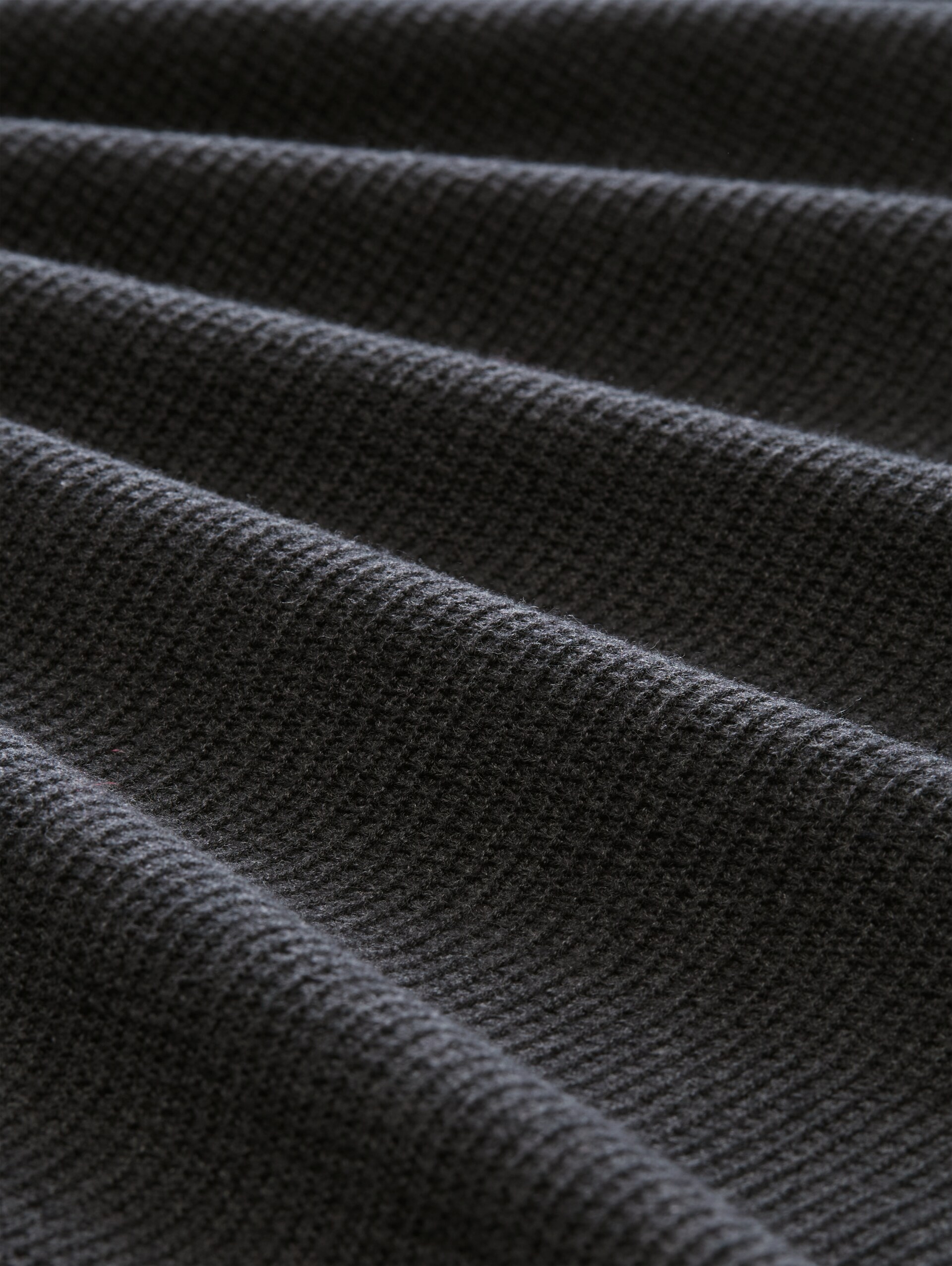 Strickjacke mit Kapuze - Black Grey Melange - Material-Ansicht