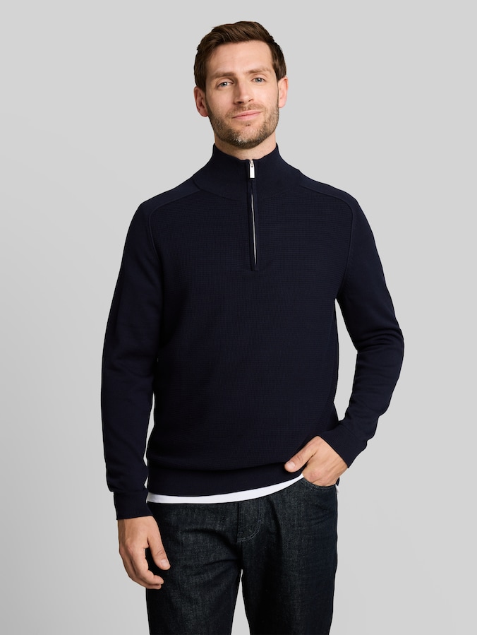 Troyer Strickpullover aus Baumwolle von Men, sky captain blue