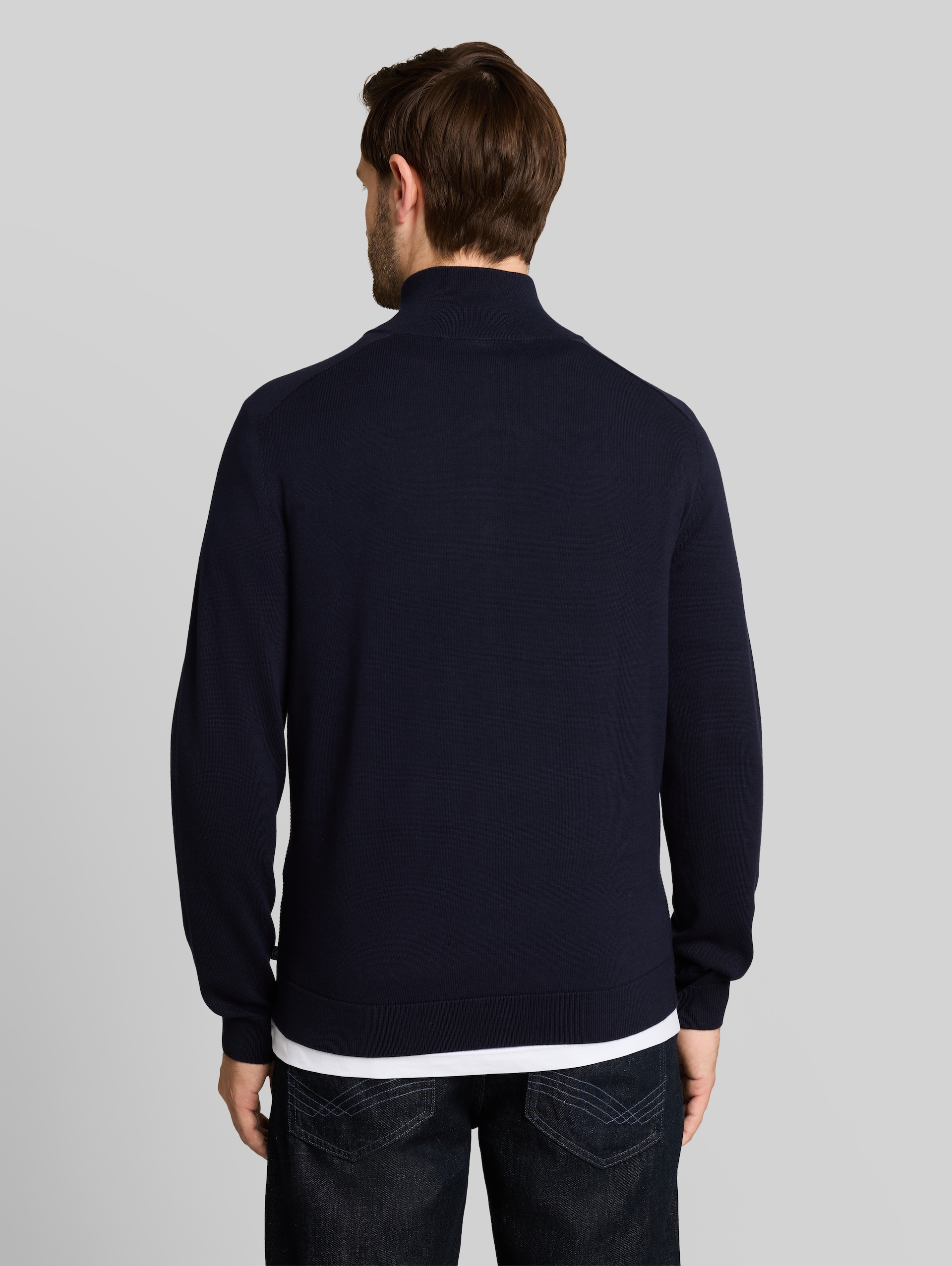 Troyer Strickpullover aus Baumwolle - sky captain blue