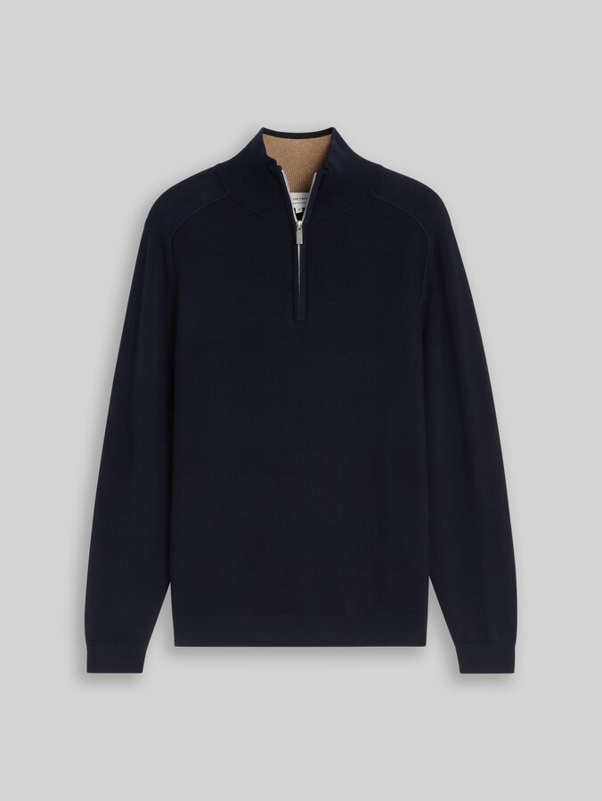 Troyer Strickpullover aus Baumwolle von Men, sky captain blue