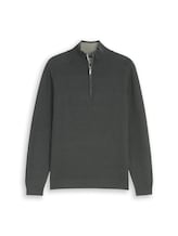 Nicht ausgewählt, Troyer Strickpullover aus Baumwolle von Tom Tailor, grün