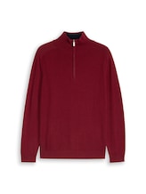 Ausgewählt, Troyer Strickpullover aus Baumwolle von Tom Tailor, rot