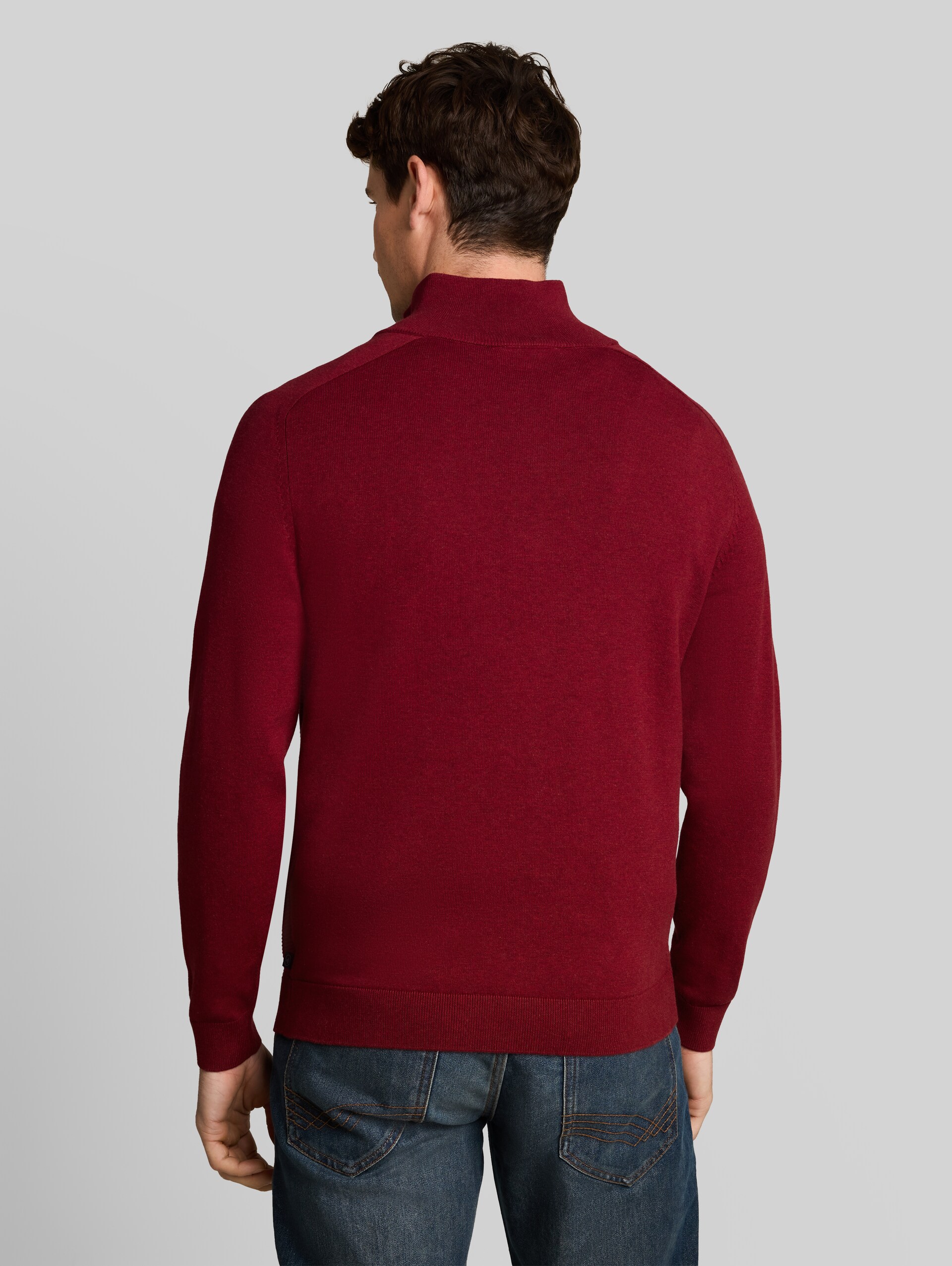Troyer Strickpullover aus Baumwolle - carlet red melange