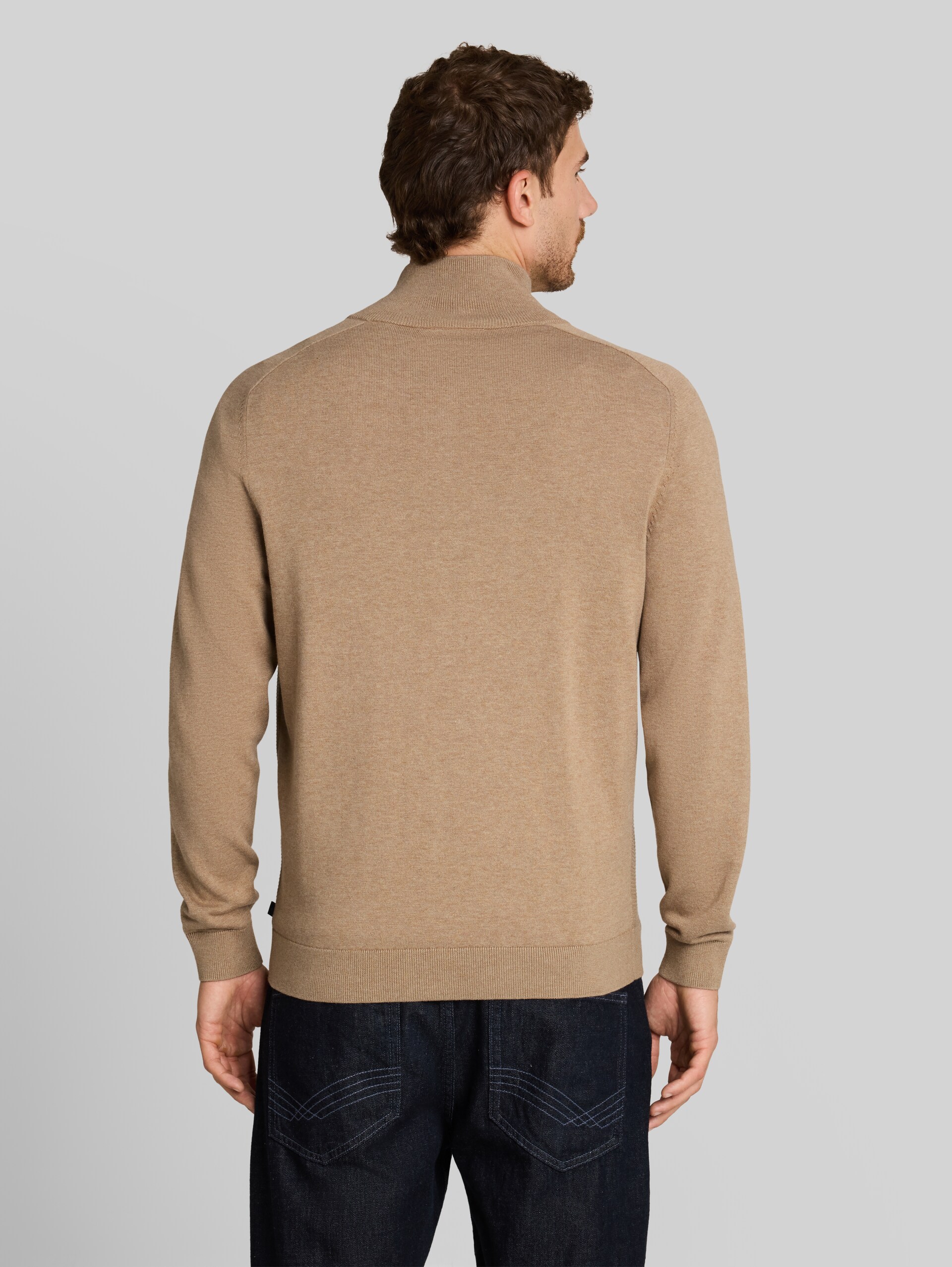 Strickjacke aus Baumwolle - hazel brown melange