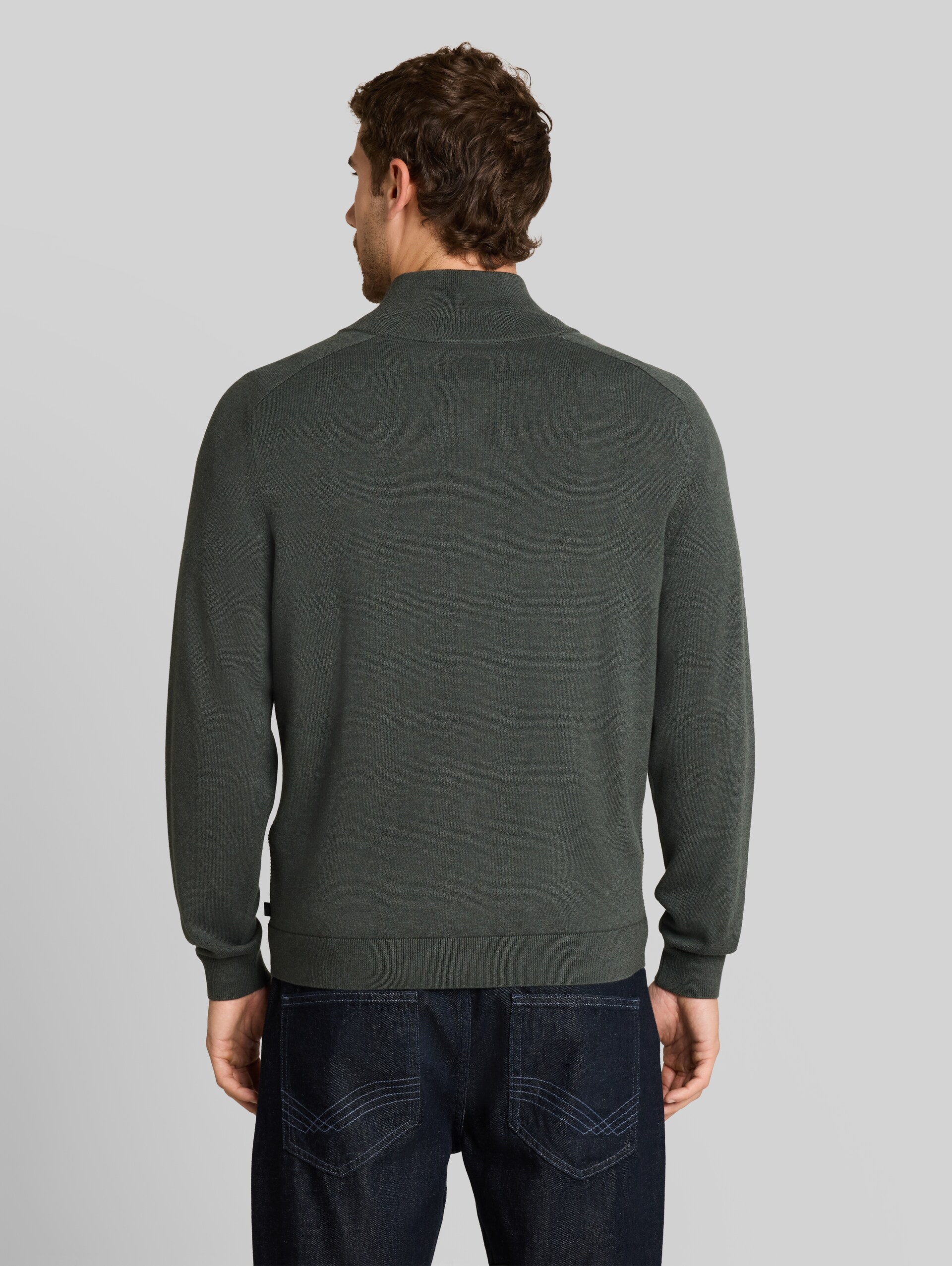 Cardigan en coton - darkest olive melange