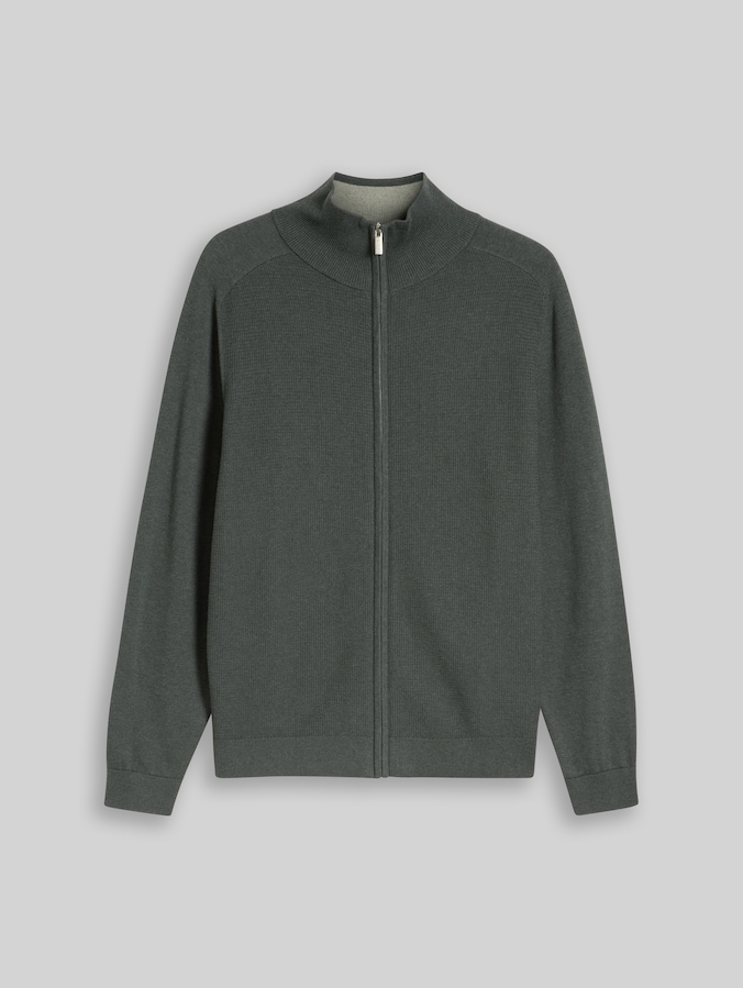 Cardigan en coton par Men, darkest olive melange