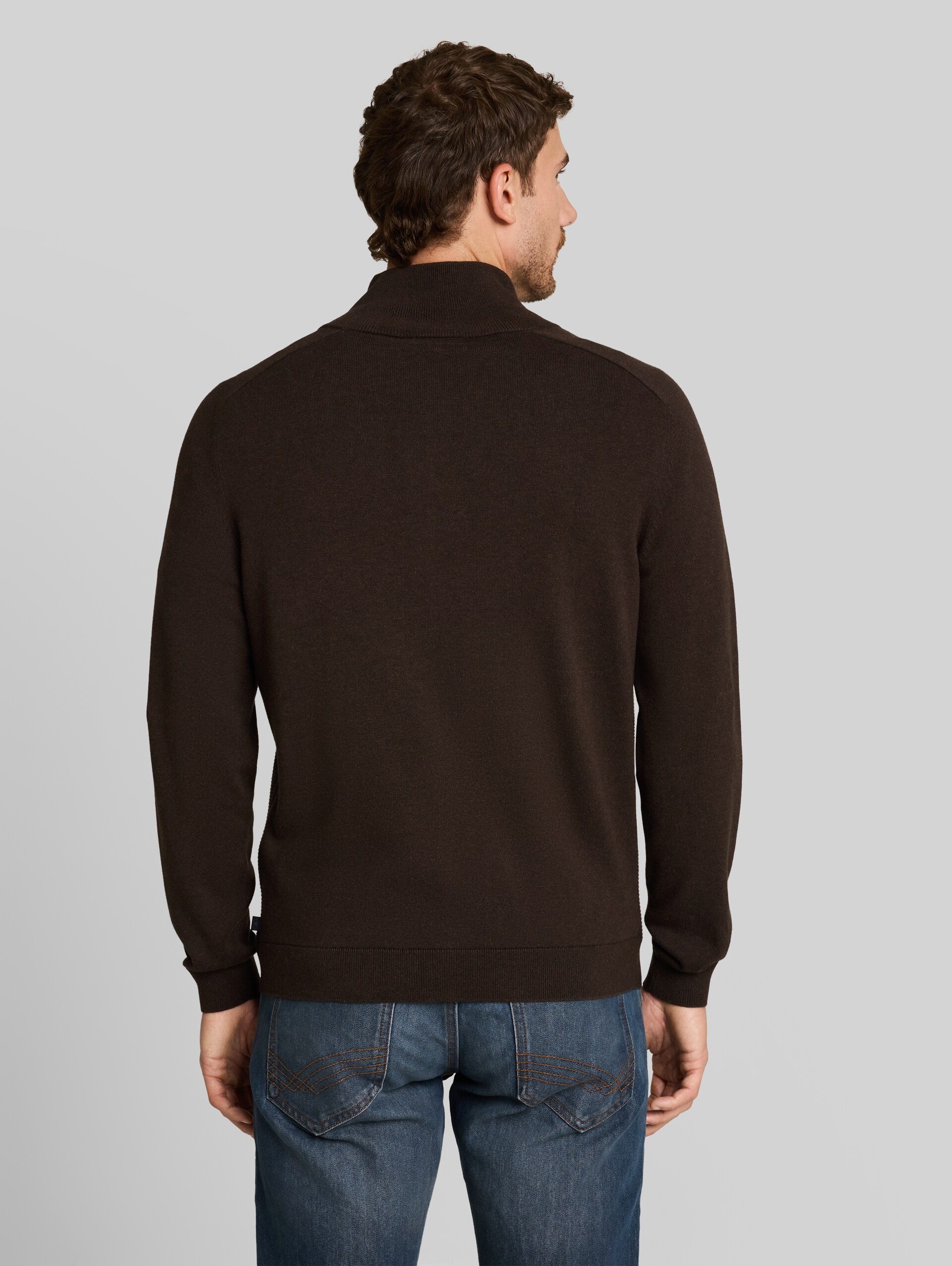 Cardigan en coton - dark chocolate brown melange