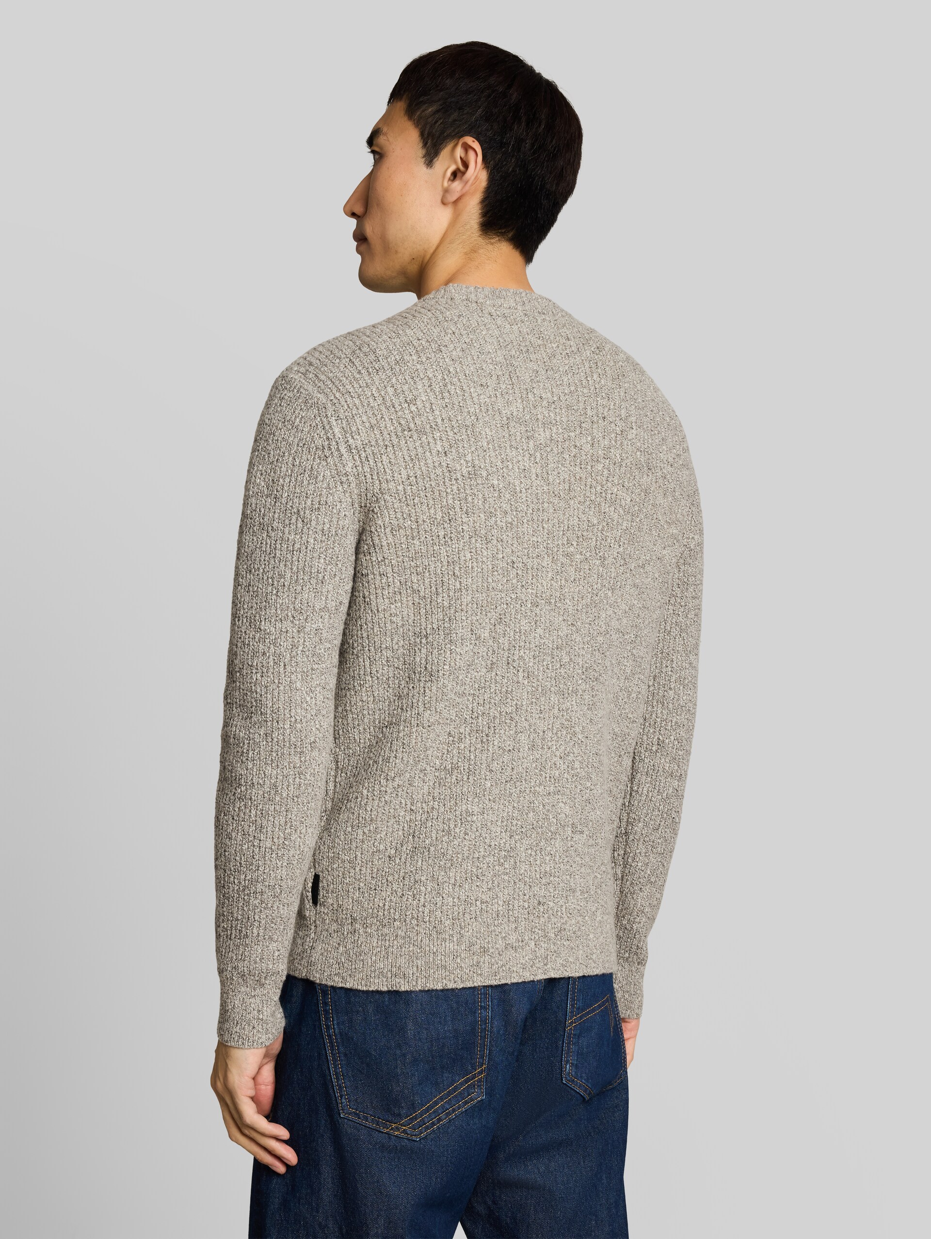 Strickpullover in Melange-Optik - beige white irregular mouline