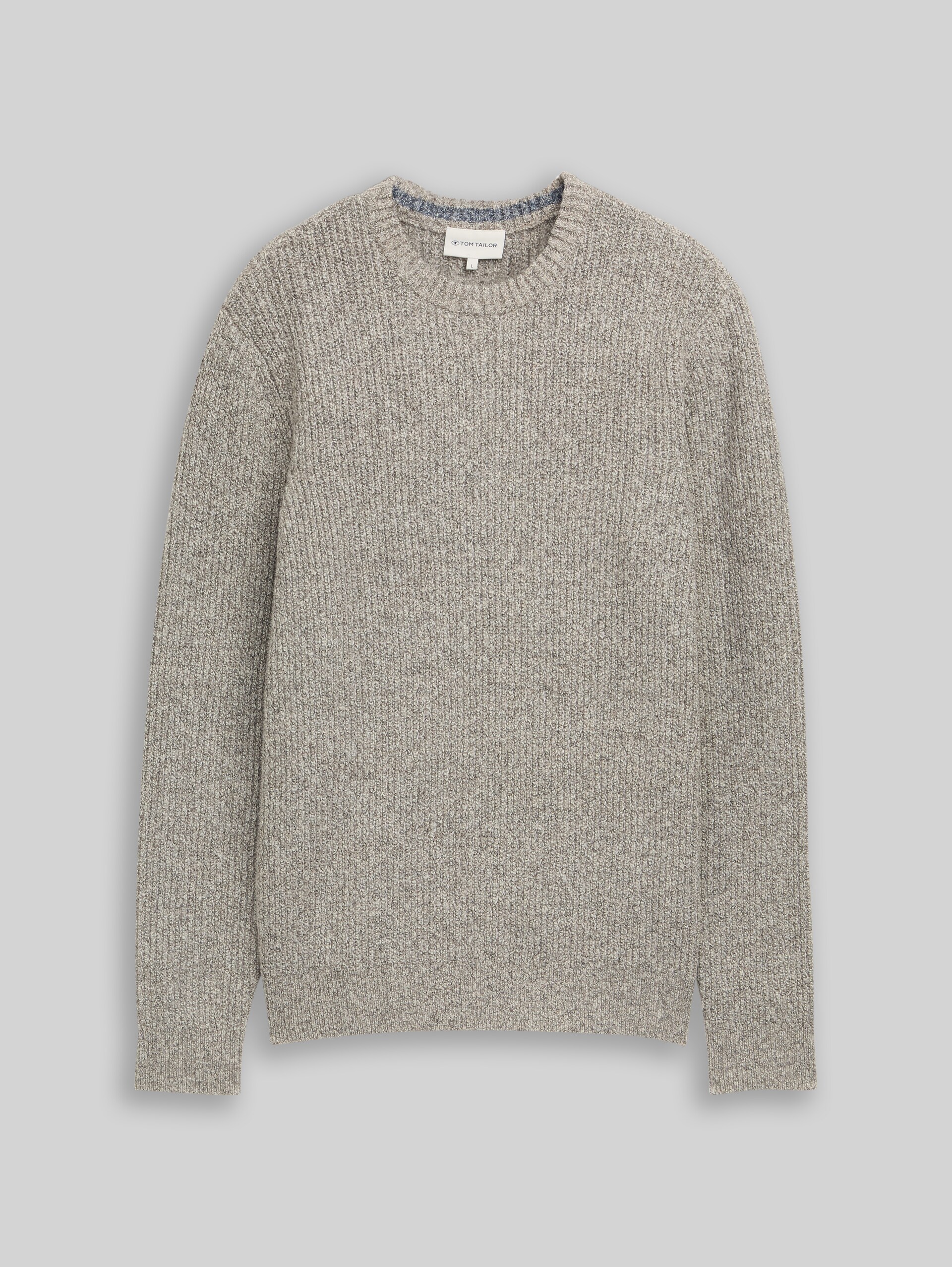 Strickpullover in Melange-Optik - beige white irregular mouline