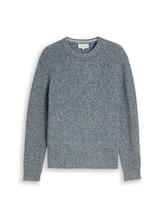 Nicht ausgewählt, Strickpullover in Melange-Optik von Tom Tailor, blau