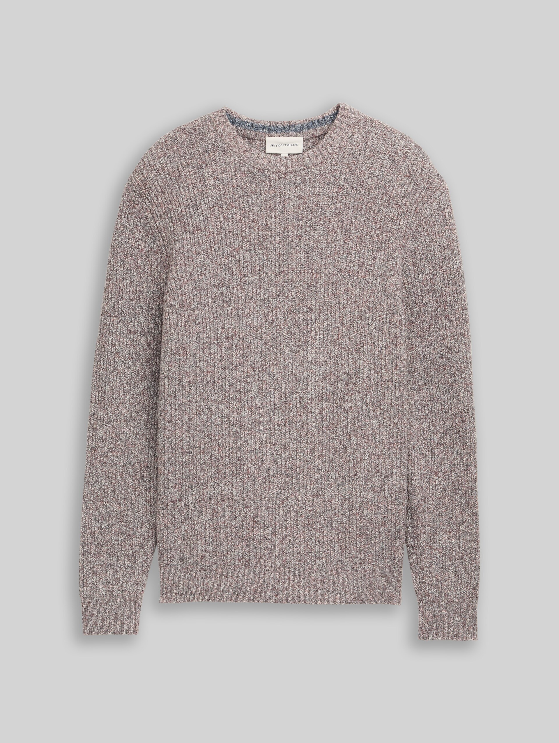 Strickpullover in Melange-Optik - rose white irregular mouline