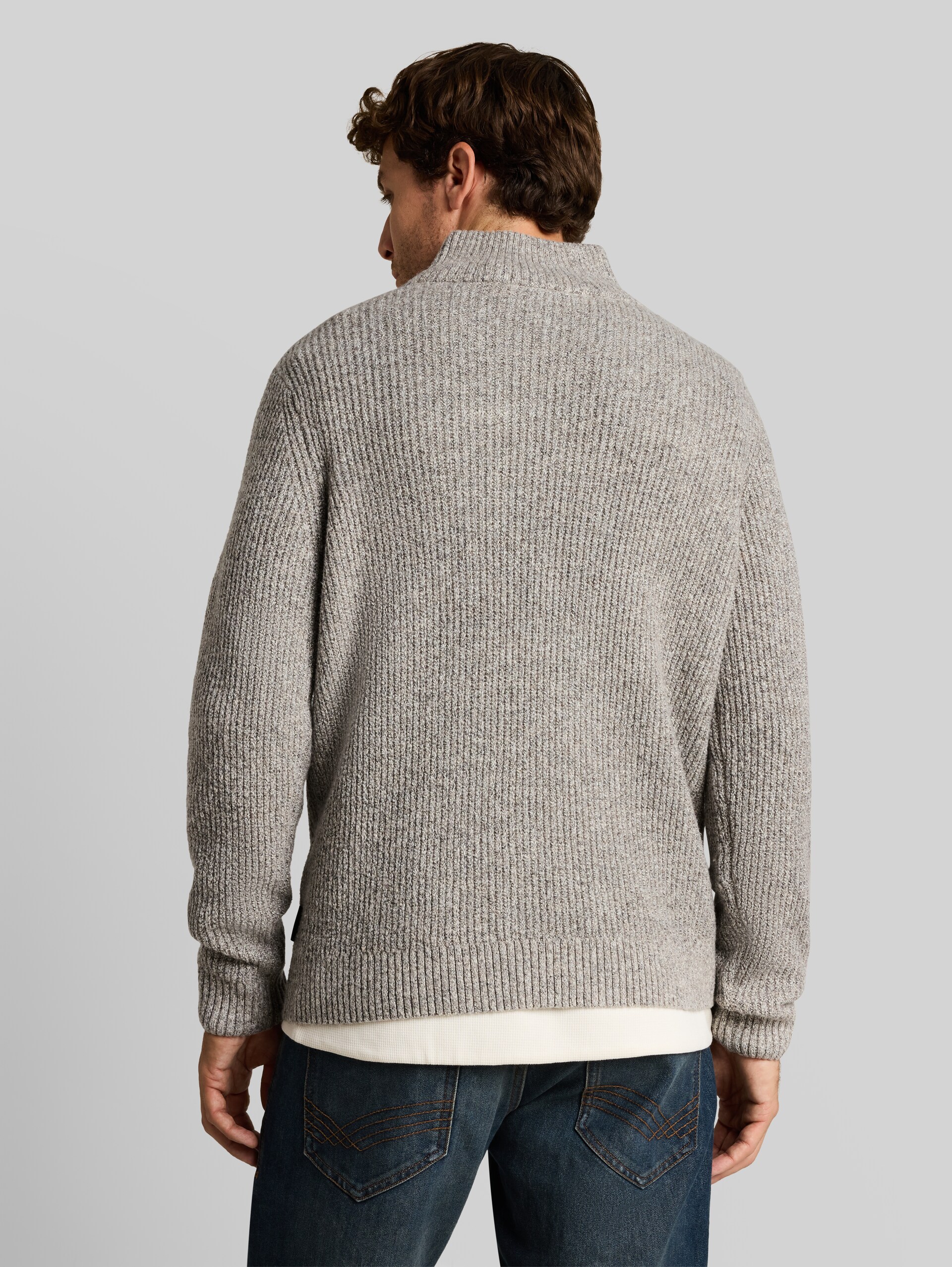 Troyer Strickpullover in Melange-Optik - beige white irregular mouline